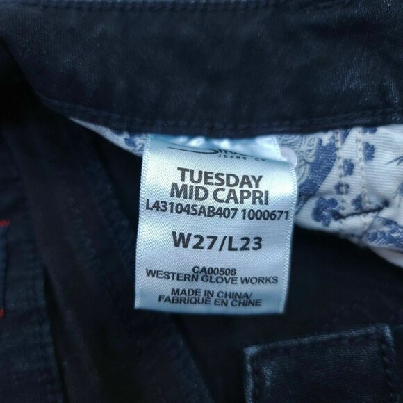 Silver Jeans Womens Tuesday Capri Size 27 Dark Blue Denim Straight Mid Rise - Picture 6 of 7